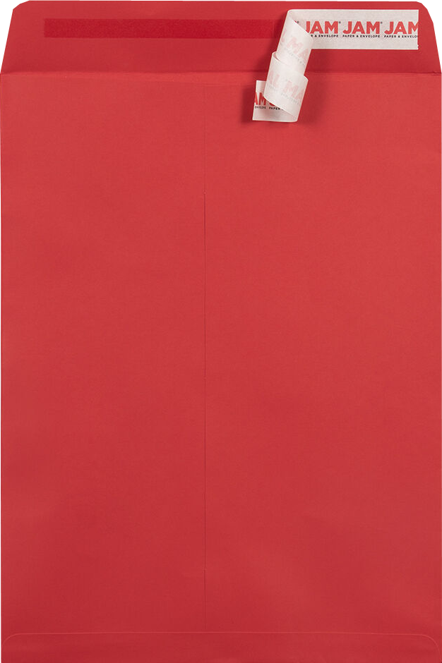 Red 32lb 9 x 12 Open End Envelopes with Peel & Seal