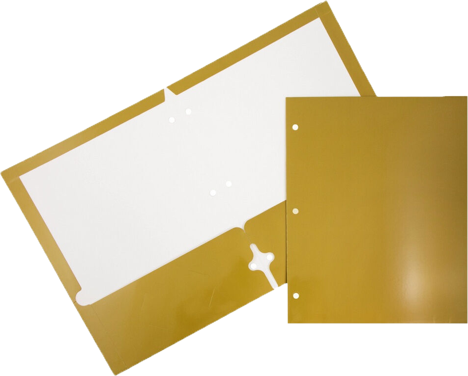 Glossy Gold 9 x 12 3 Hole Punch Folders