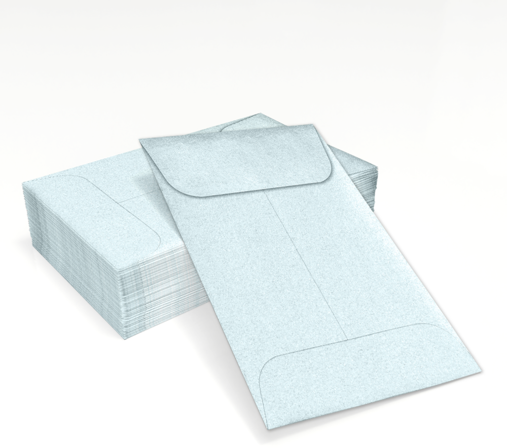 Aquamarine Blue Metallic 32lb #1 Coin Envelopes (2 1/4 x 3 1/2)