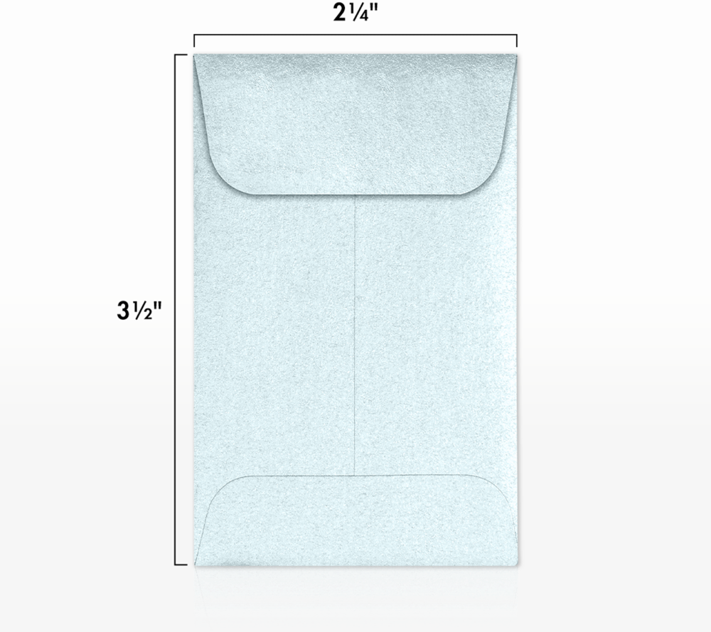 Aquamarine Blue Metallic 32lb #1 Coin Envelopes (2 1/4 x 3 1/2)