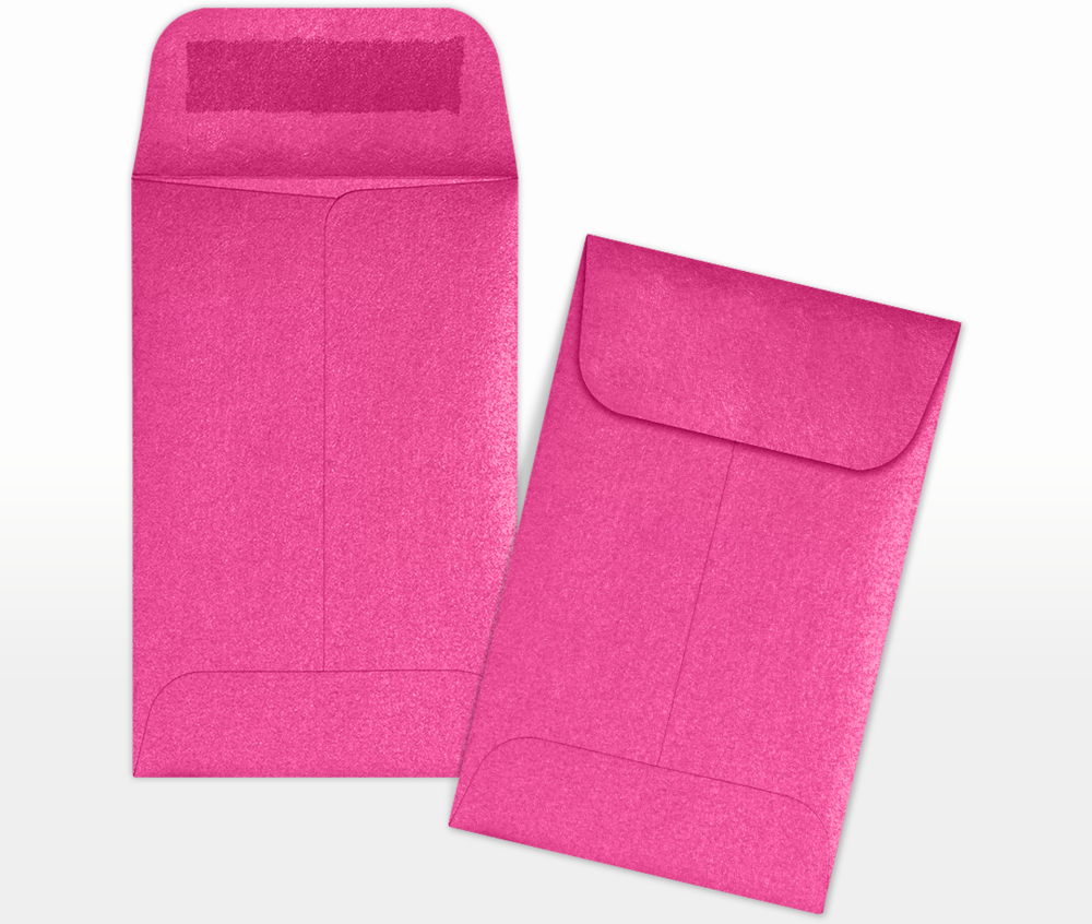 Azalea Fuchsia Pink Metallic 32lb #1 Coin Envelopes (2 1/4 x 3 1/2)