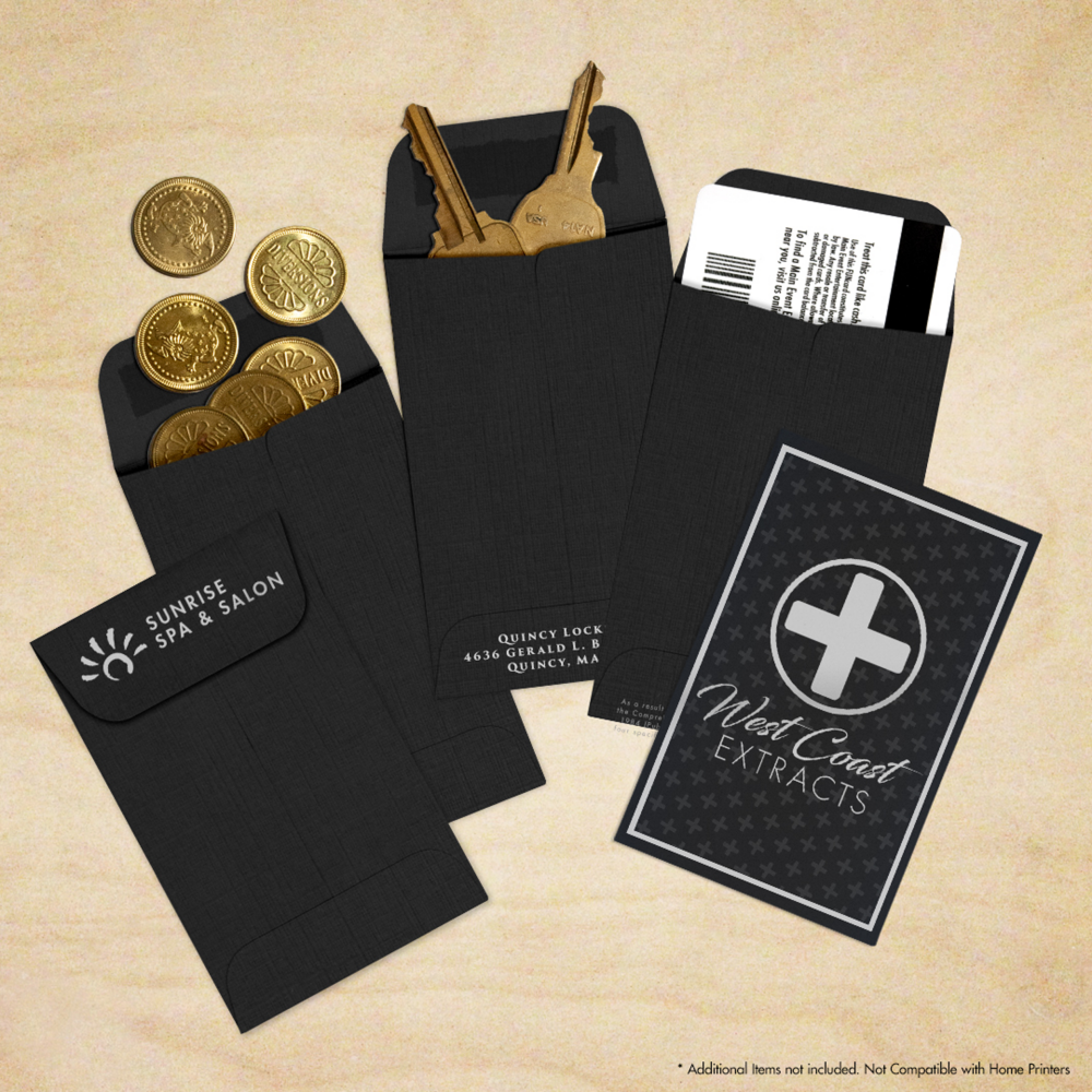 Black Linen 32lb #1 Coin Envelopes (2 1/4 x 3 1/2)