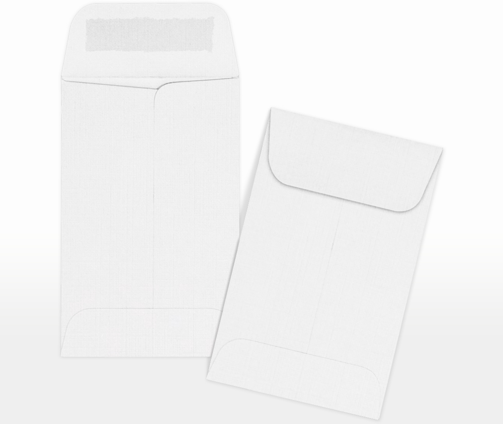 White Linen 32lb #1 Coin Envelopes (2 1/4 x 3 1/2)