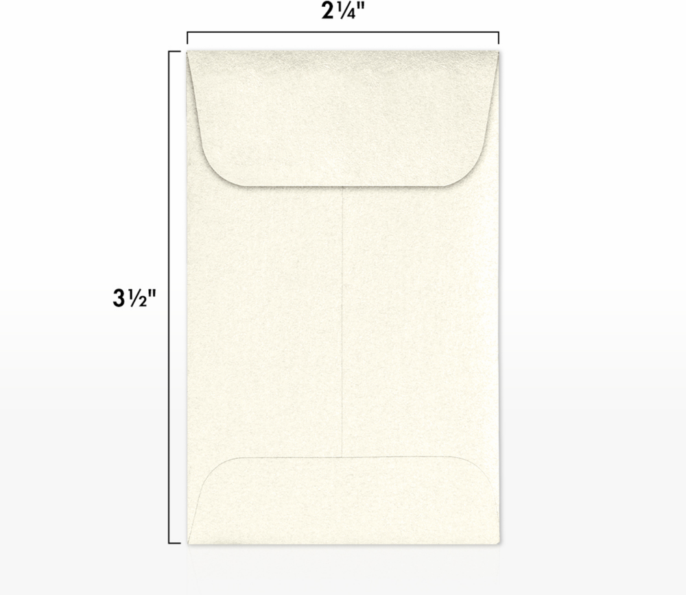 Champagne Ivory Metallic 32lb #1 Coin Envelopes (2 1/4 x 3 1/2)