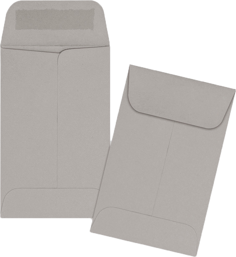 Pastel Gray 24lb #1 Coin Envelopes (2 1/4 x 3 1/2)