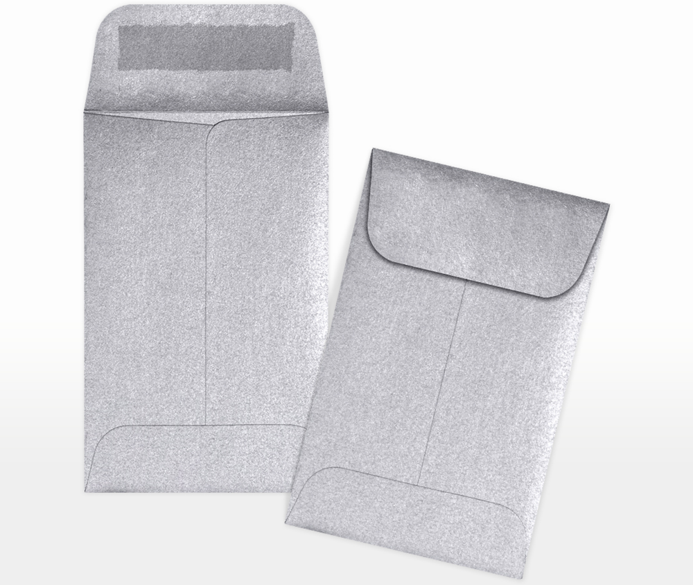 Silver Metallic 32lb #1 Coin Envelopes (2 1/4 x 3 1/2)
