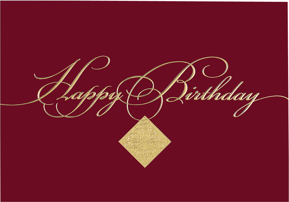 Burgundy Birthday Cards - 25 Pack