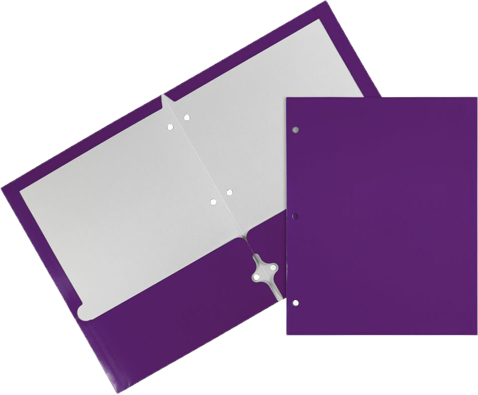 Glossy Purple 9 x 12 3 Hole Punch Folders