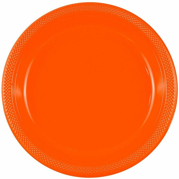 Orange and Black Party Tableware Kit (Small and Medium Plastic Plates, Lunch and Beverage Napkins, Plastic Cups, and Plastic Tablecovers) - 160 Pack