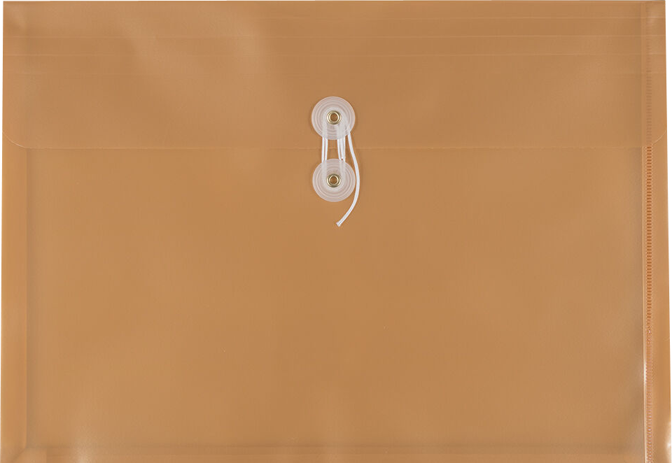 Gold Pearl Legal Booklet Plastic Envelopes (9 3/4 x 14 1/2) with Button & String