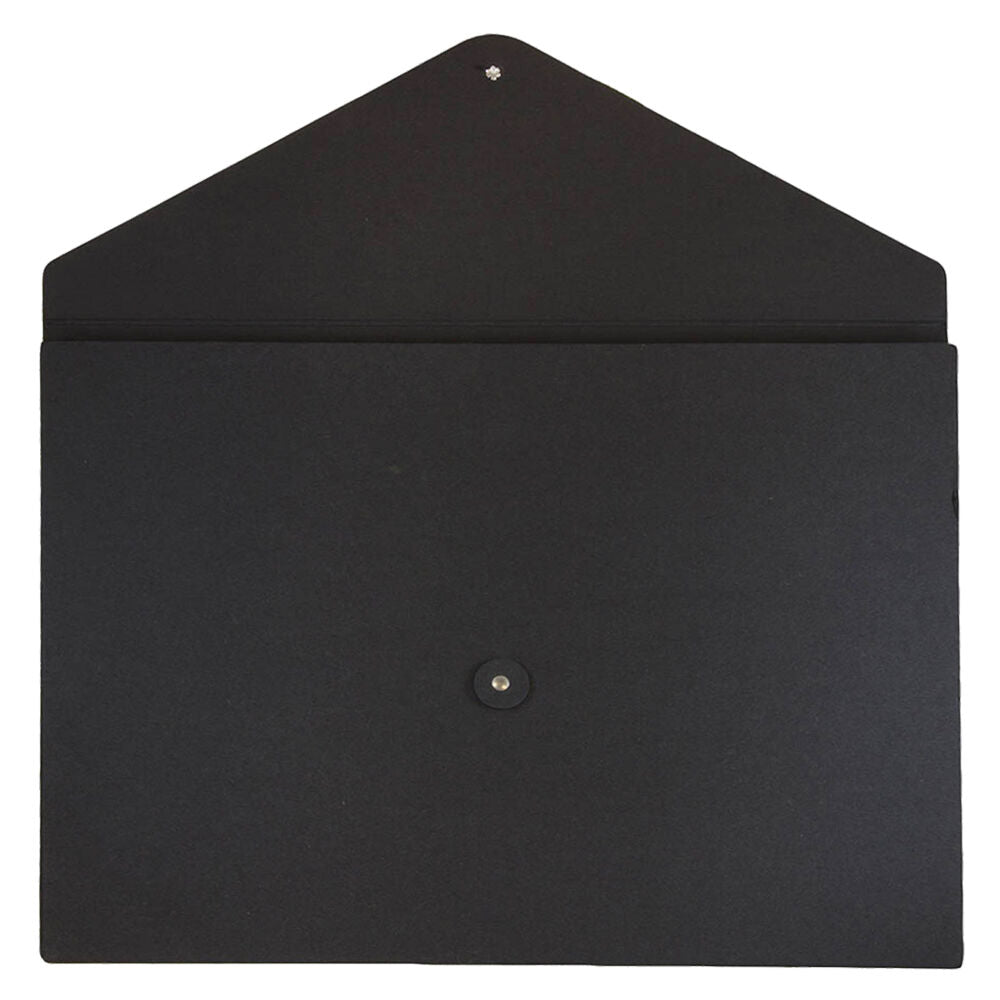 Black Kraft Large 9 1/4 x 14 x 3/8 Button and String Portfolios
