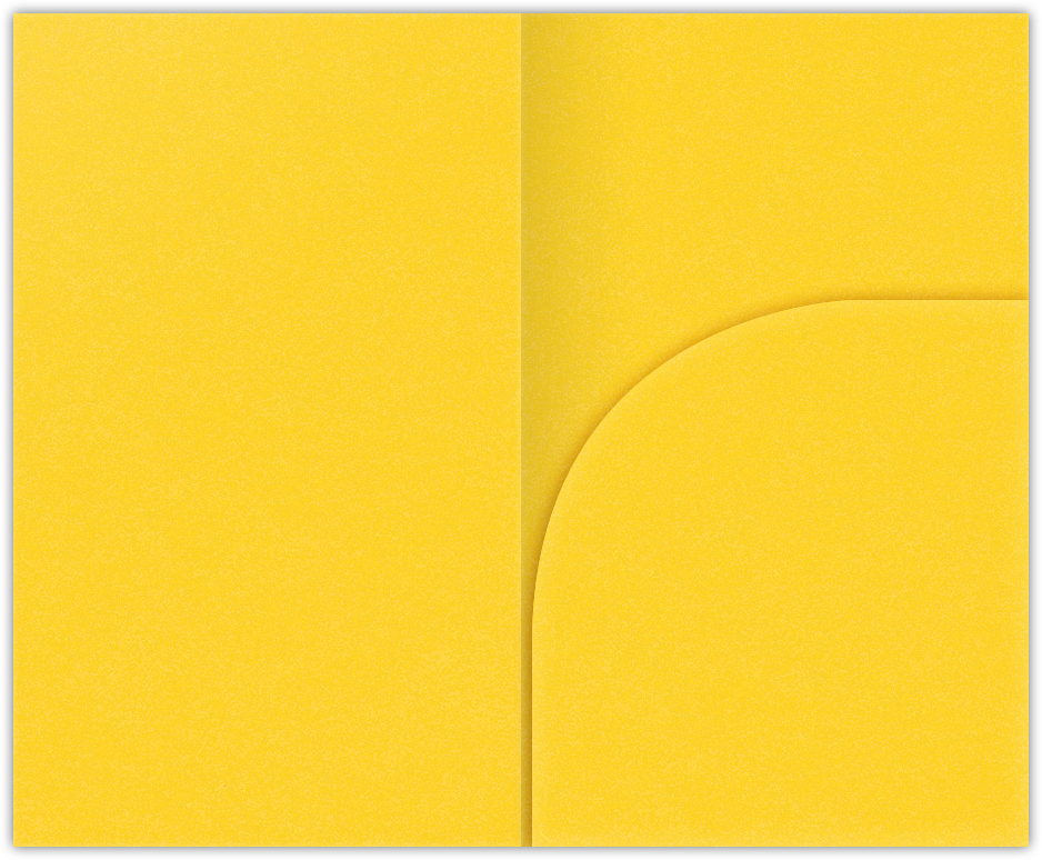 Lemon Drop Vellum 100lb 2 3/4 x 4 1/2 One Curved Pocket Key Card Holders with 3 Inch Pocket