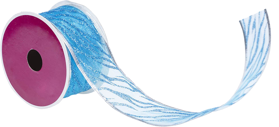 Blue Wave Glitter 3 Yards Ribbon