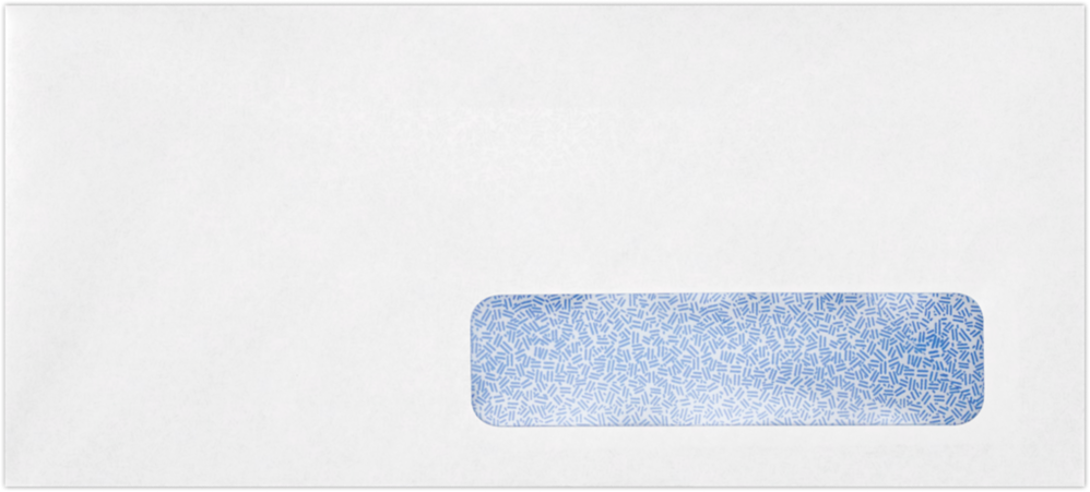 White with Security Tint 24lb #10 Right Window Envelopes (4 1/8 x 9 1/2)