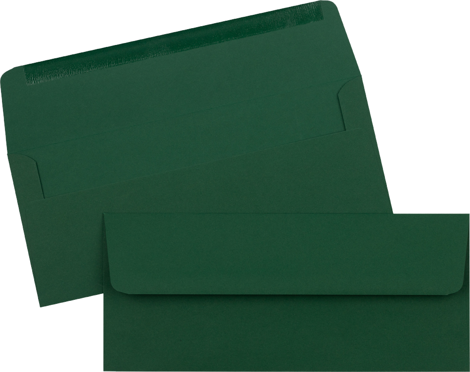 Dark Green 28lb #10 Square Flap Envelopes (4 1/8 x 9 1/2)