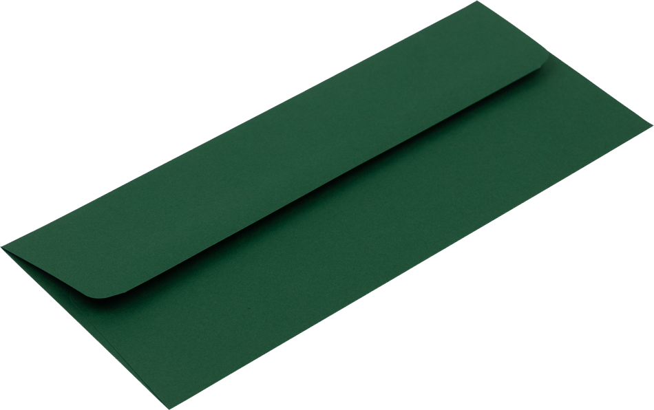 Dark Green 28lb #10 Square Flap Envelopes (4 1/8 x 9 1/2)
