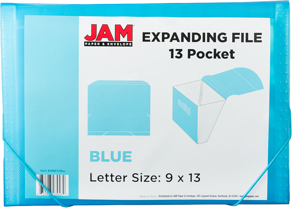 Blue Letter Size 13 Pocket Expanding Files (9 x 13)