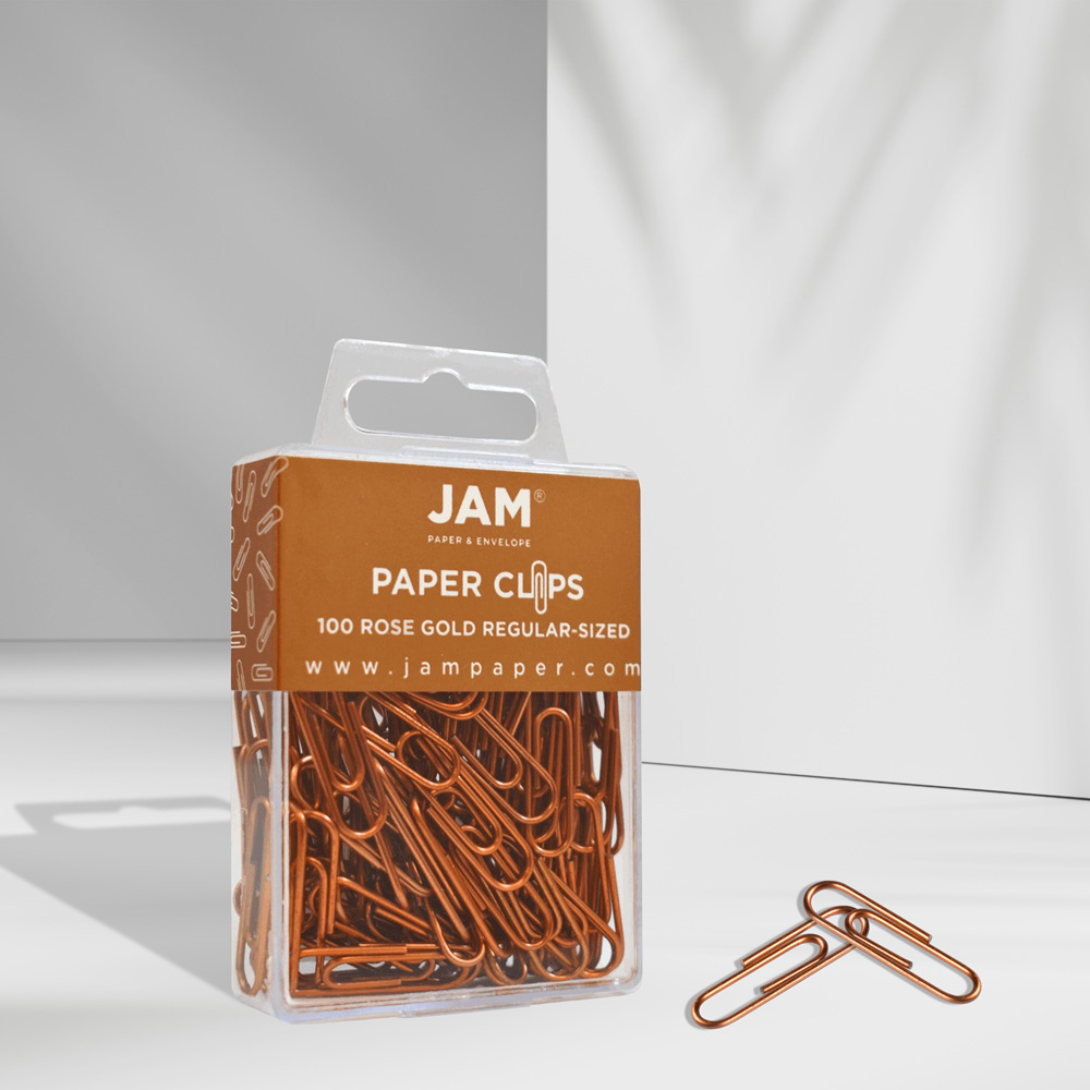 Rose Gold Standard Paper Clips - 100 Pack