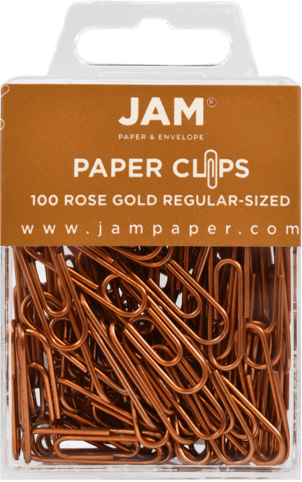 Rose Gold Standard Paper Clips - 100 Pack