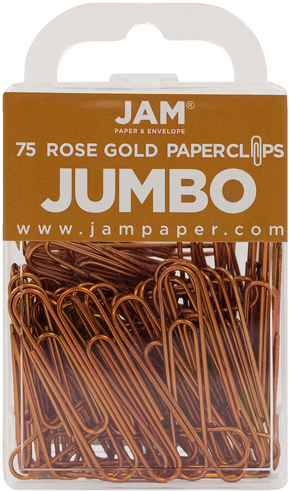 Rose Gold Jumbo Paper Clips - 75 Pack