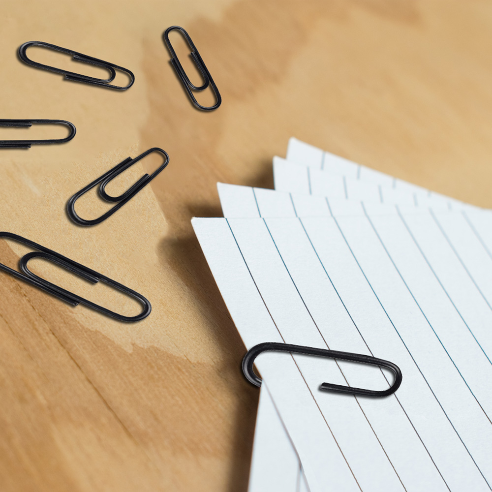 Black Standard Paper Clips - 100 Pack