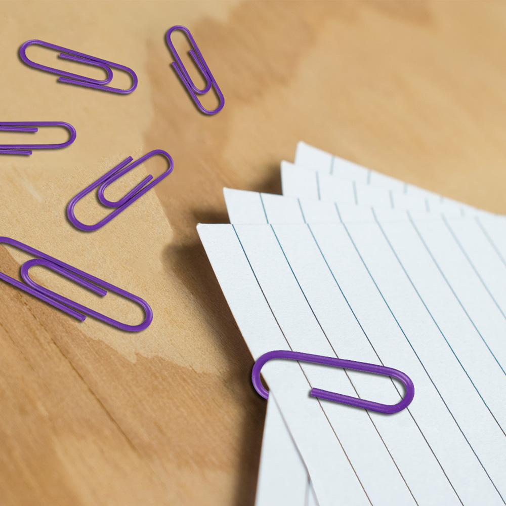 Purple Standard Paper Clips - 100 Pack