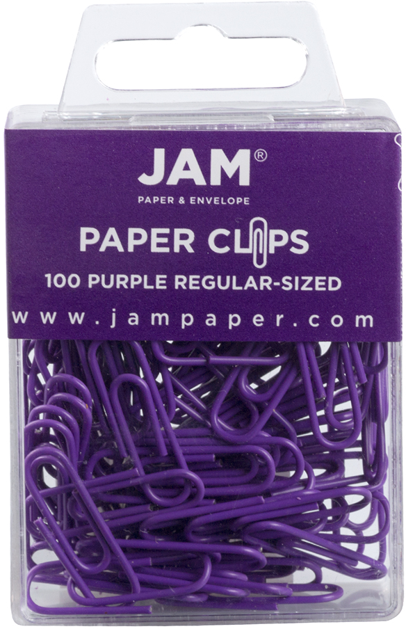 Purple Standard Paper Clips - 100 Pack