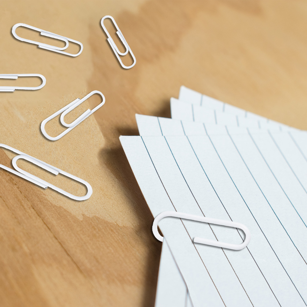 White Standard Paper Clips - 100 Pack