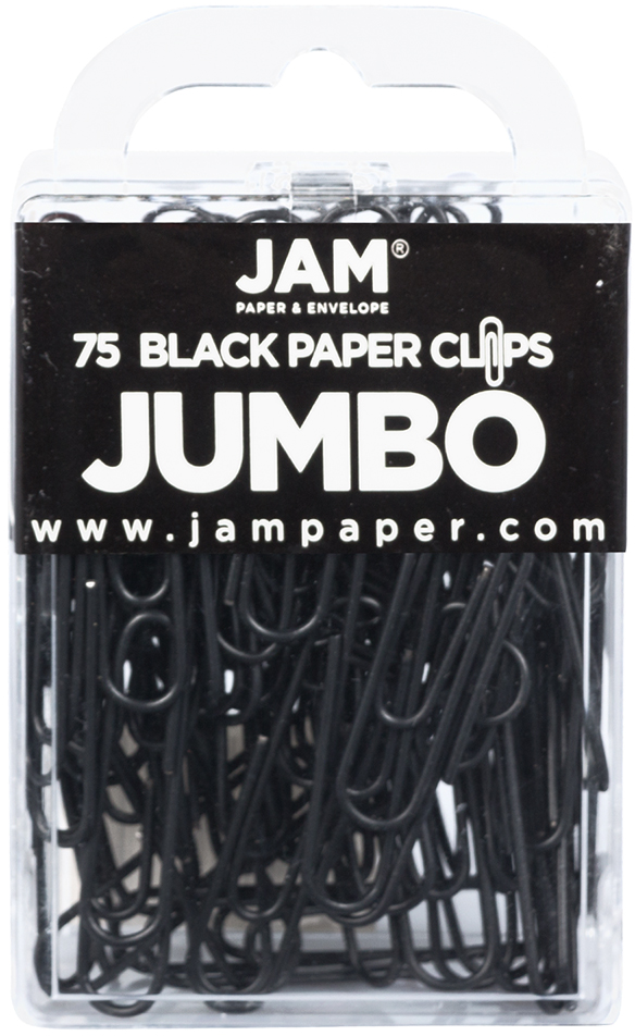 Black Jumbo Paper Clips - 75 Pack
