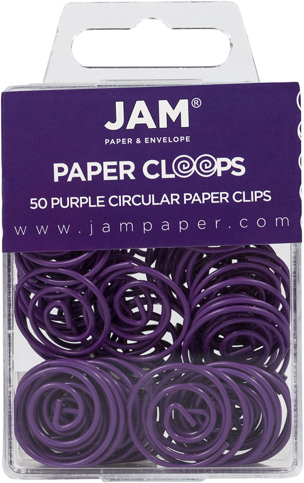 Purple Circular "Cloops" Paper Clips - 50 Pack