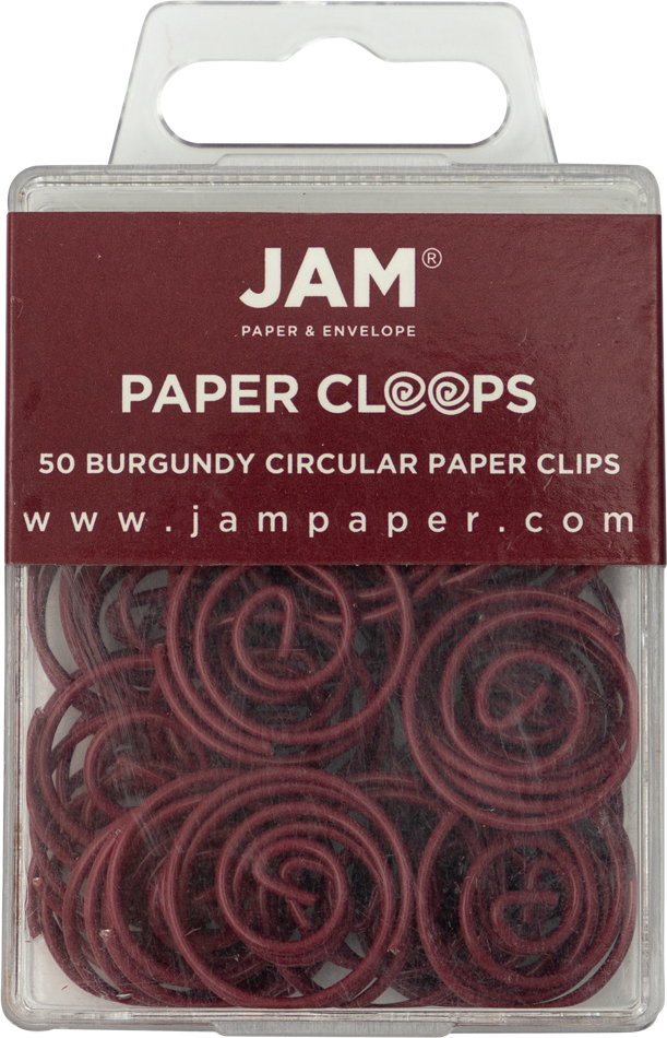 Burgundy Circular "Cloops" Paper Clips - 50 Pack