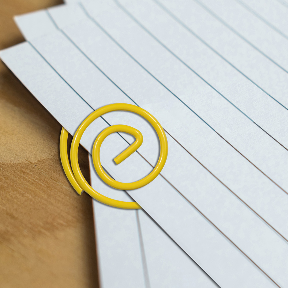 Yellow Circular "Cloops" Paper Clips - 50 Pack