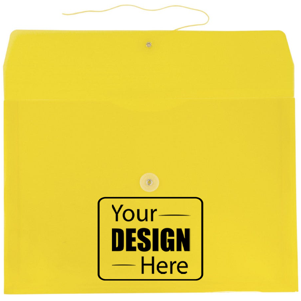 Yellow Letter Booklet Plastic Envelopes (9 3/4 x 13) with Button & String