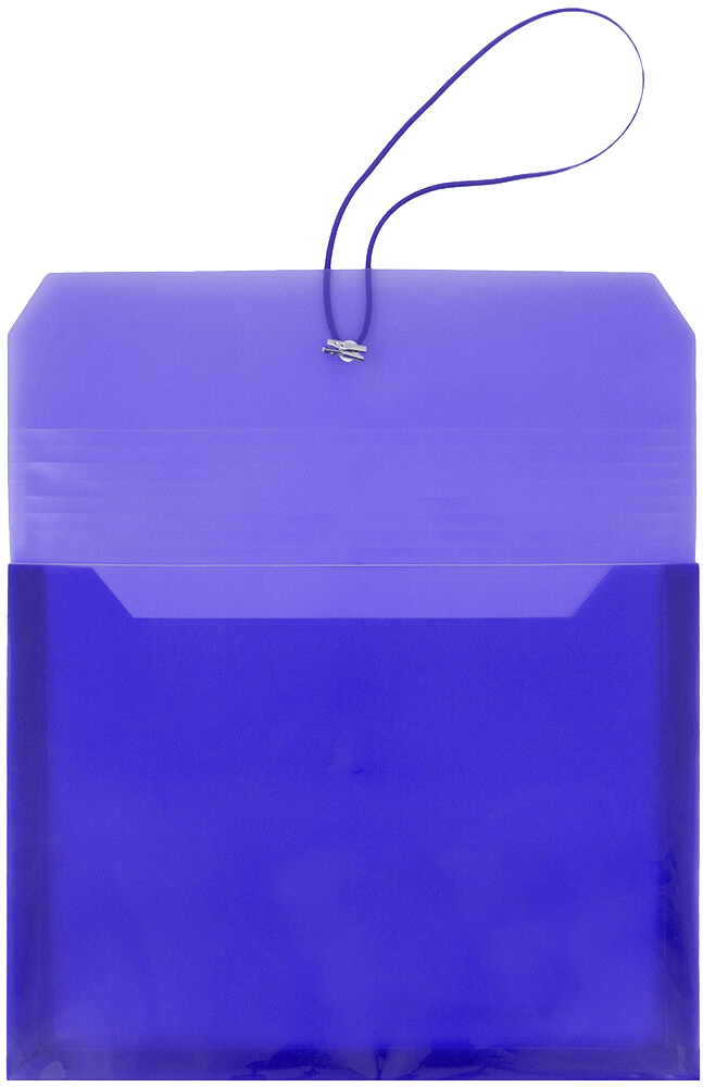 Blue (9 3/4 x 13) Letter Booklet with 2 5/8" Expansion Plastic Envelopes with Elastic Plastic