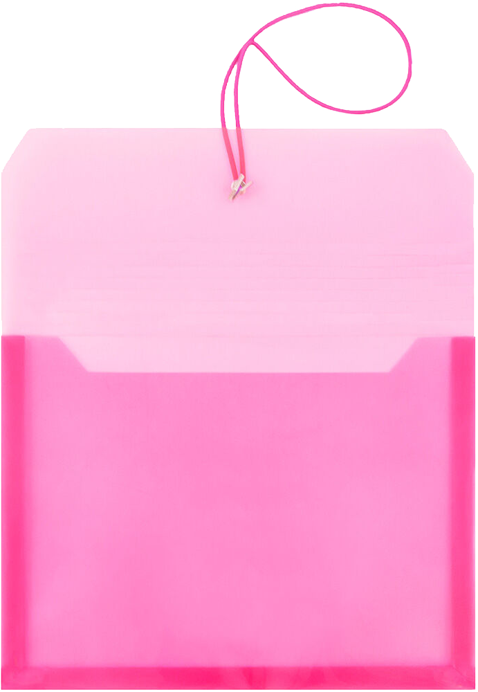 Fuchsia Pink Letter (9 3/4 x 13) Booklet with 2 5/8" Expansion Plastic Envelopes with Elastic Plastic