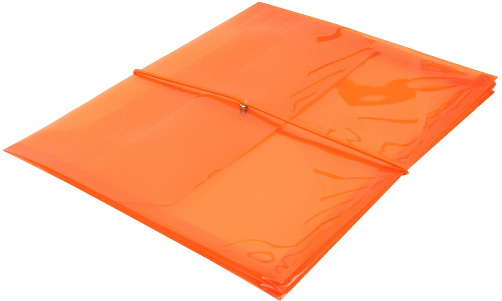 Orange Letter (9 3/4 x 13) Booklet with 2 5/8" Expansion Plastic Envelopes with Elastic Plastic