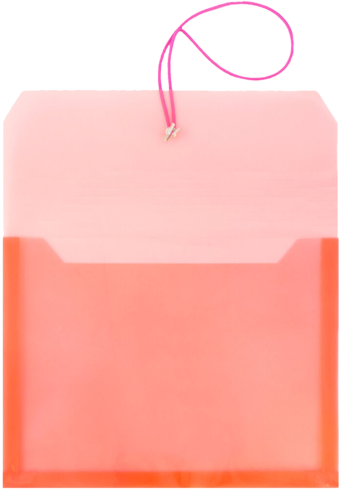 Red Letter (9 3/4 x 13) Booklet with 2 5/8" Expansion Plastic Envelopes with Elastic Plastic