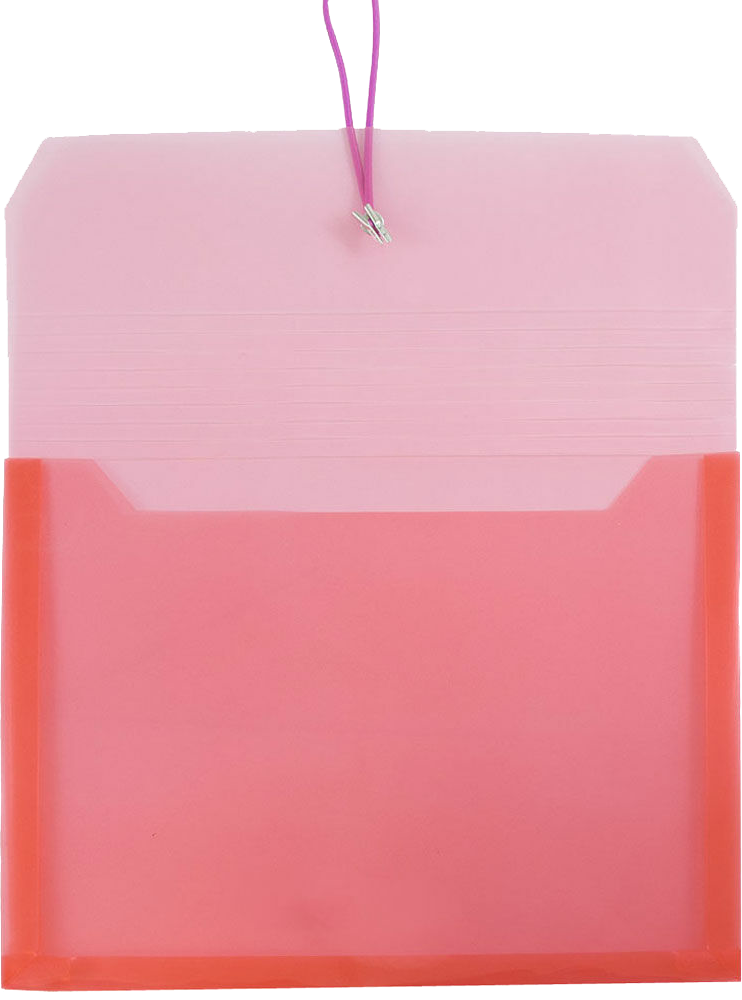 Red Letter (9 3/4 x 13) Booklet with 2 5/8" Expansion Plastic Envelopes with Elastic Plastic