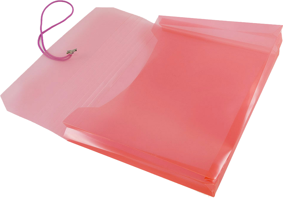 Red Letter (9 3/4 x 13) Booklet with 2 5/8" Expansion Plastic Envelopes with Elastic Plastic