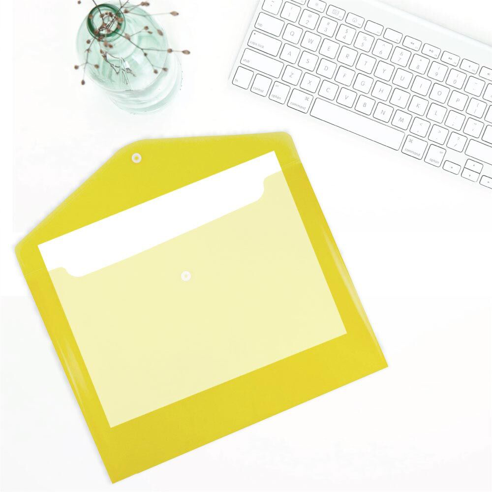 Yellow Letter Booklet Plastic Envelopes (9 3/4 x 13) with Snap Closure