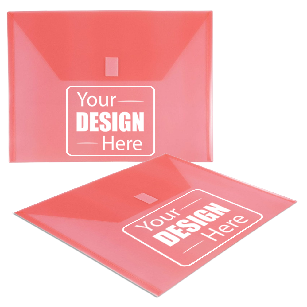 Red Letter Booklet Plastic Envelopes (9 3/4 x 13) with Hook and Loop Closure