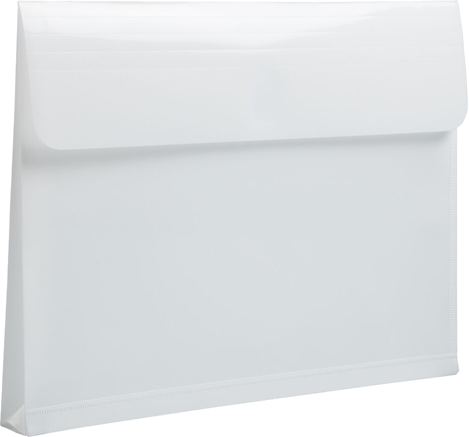 White Letter Booklet with 1" Expansion Plastic Envelopes (9 3/4 x 13) with Hook and Loop Closure
