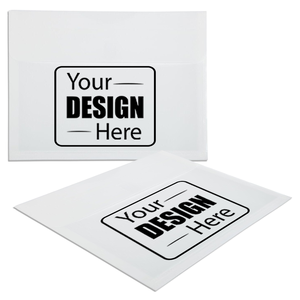 White Letter Booklet with 1" Expansion Plastic Envelopes (9 3/4 x 13) with Hook and Loop Closure