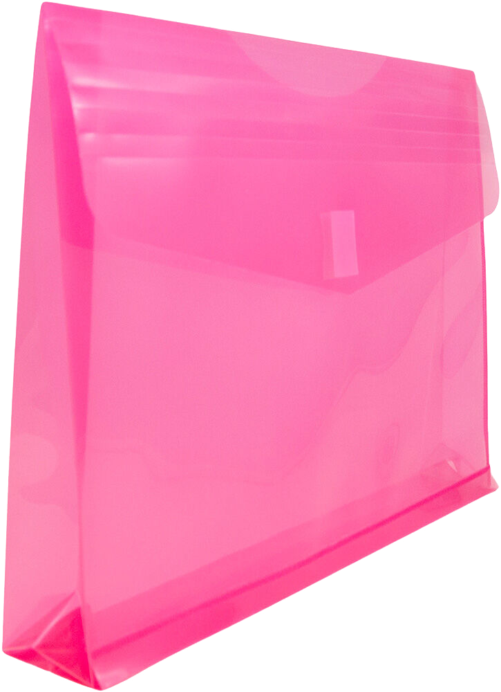 Fuchsia Letter Booklet with 2" Expansion Plastic Envelopes (9 3/4 x 13) with Hook and Loop Closure