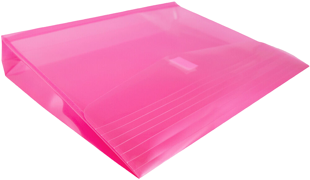 Fuchsia Letter Booklet with 2" Expansion Plastic Envelopes (9 3/4 x 13) with Hook and Loop Closure