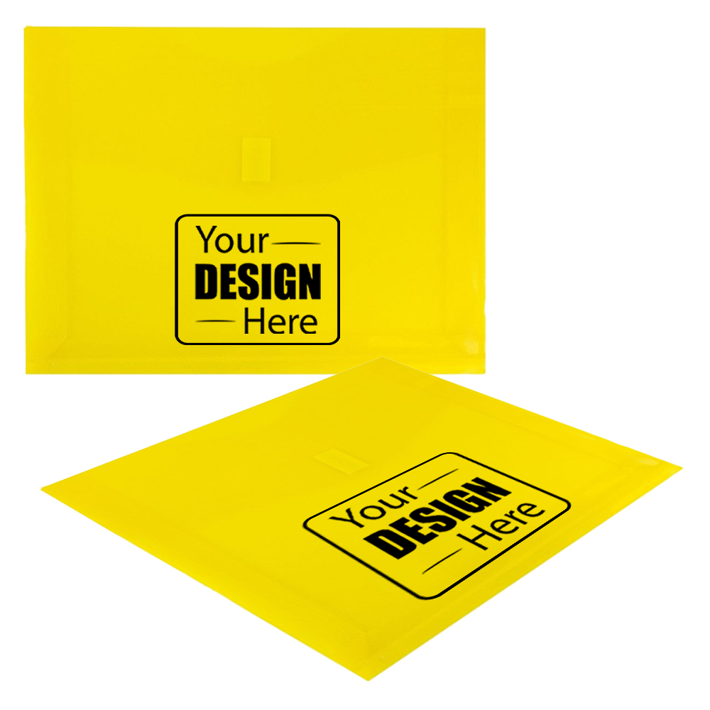Yellow Letter Booklet with 2" Expansion Plastic Envelopes (9 3/4 x 13) with Hook and Loop Closure