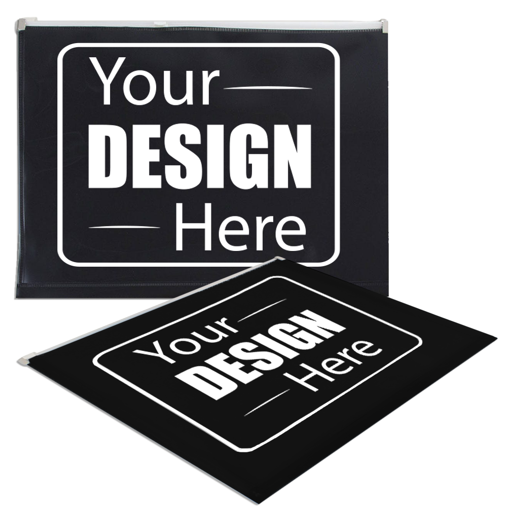 Black Letter Booklet Plastic Envelopes (9 3/4 x 13) with Zip Closure