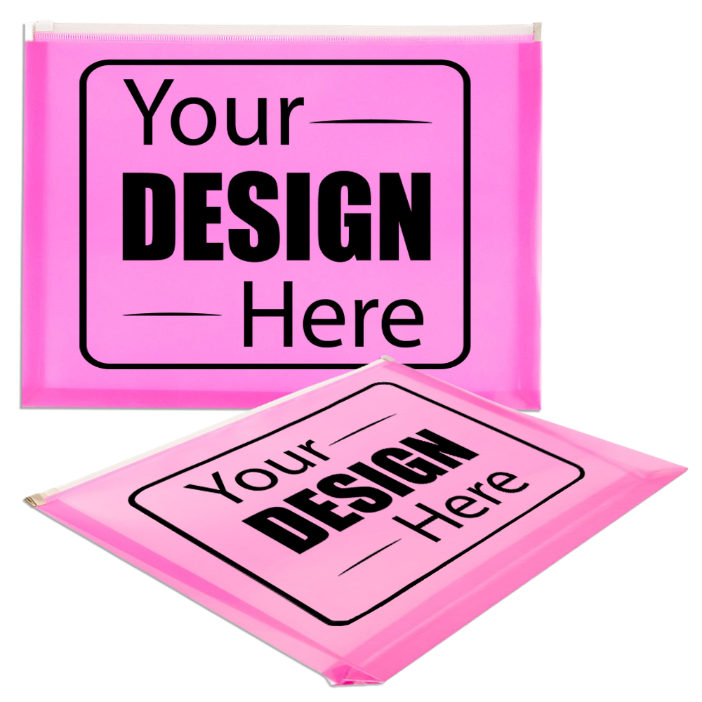 Hot Pink Letter Booklet Plastic Envelopes (9 3/4 x 13) with Zip Closure