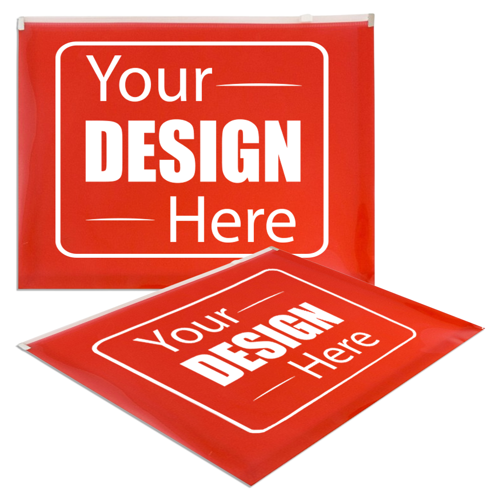 Red Letter Booklet Plastic Envelopes (9 3/4 x 13) with Zip Closure
