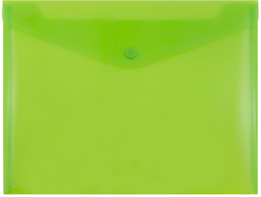 Lime Green Letter Booklet Plastic Envelopes (9 3/4 x 13) with Snap Closure